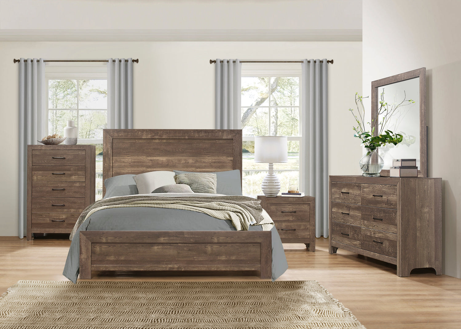 Modern Bed in a Box - Rustic Brown